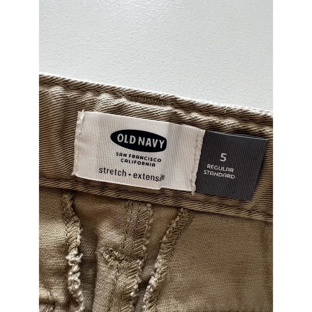 OLD NAVY Girls Kids Size 5 Shorts Khakis Chinos Tan Bermuda Adjustable Waist